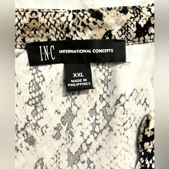 INC International Concepts Animal Print Zip Detail Shirt Women's Top Size XXL - Picture 8 of 16